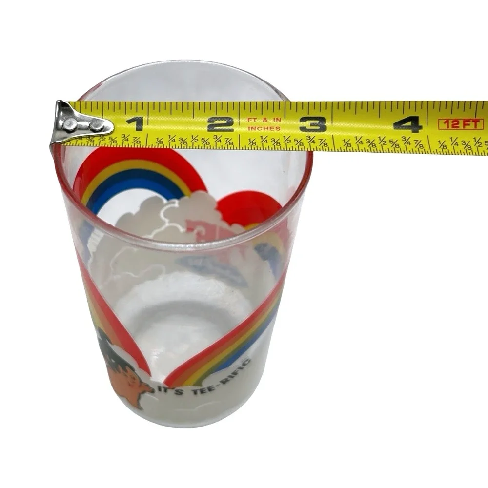 Vintage Tastee-Freez Rainbow‎ It's Tee-rific Mascot Glass Tumbler Advertising